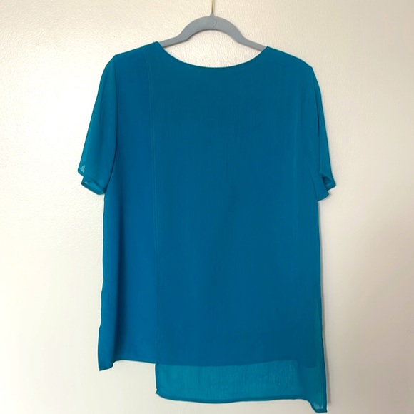 DKNY Short Sleeve Blouse Shirt Top Layered Tunic Size S - Picture 6 of 8